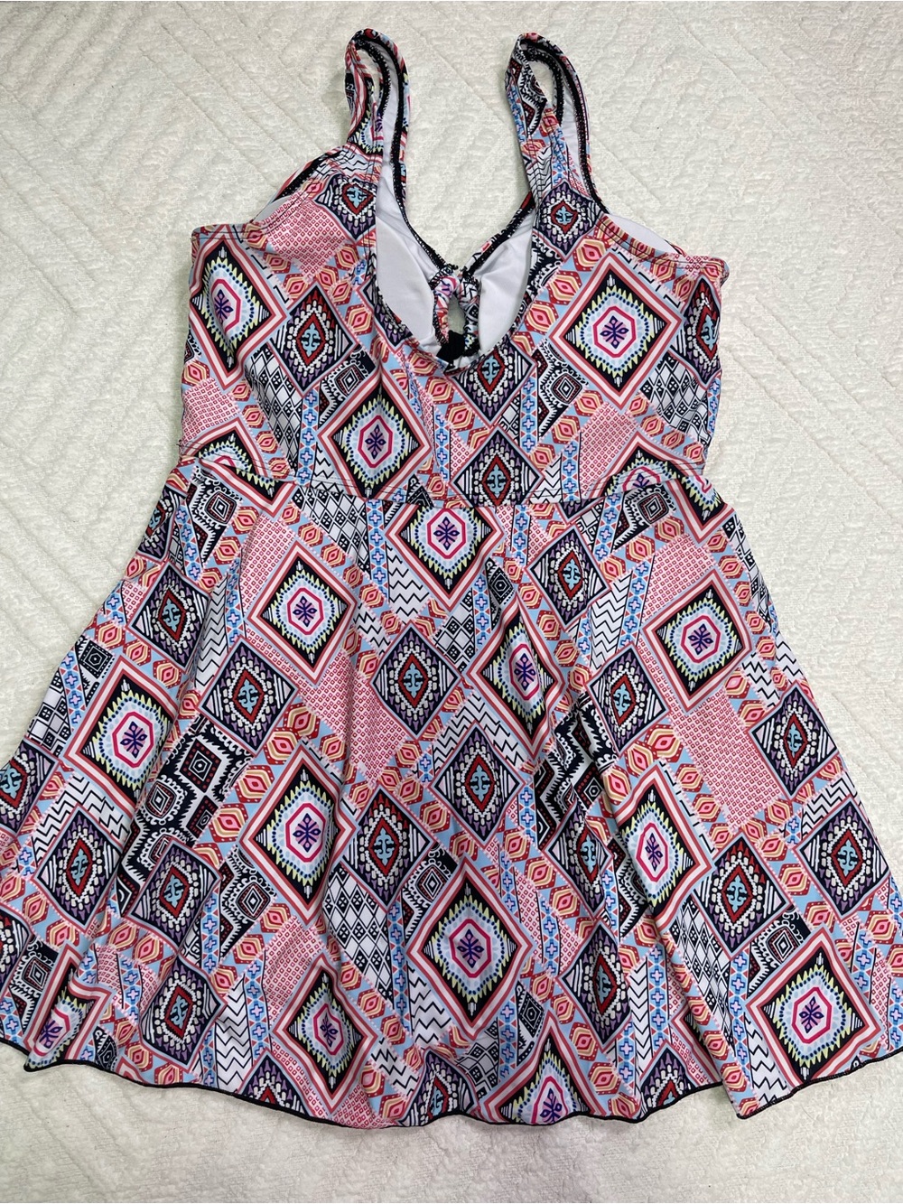 Patterned Swim Dress with Built in Shorts Size M - Picture 5 of 12